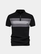 Classic Fit Quarter Zip Business Casual Short Sleeves Polo - Cross & Crown