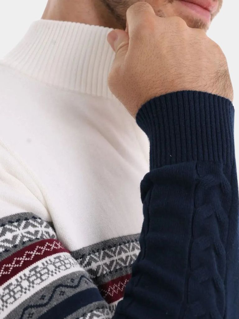 Half Zip Knit Pullover Sweater - Cross & Crown