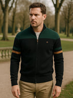 Cardigan Sweater Zipper Standing Collar Knitwear - Cross & Crown