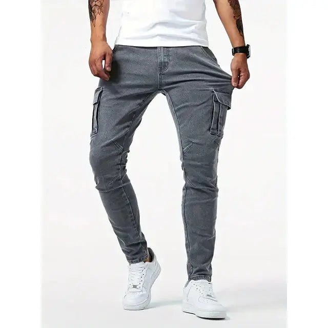 Denim Jeans Cargo Trousers - Cross & Crown