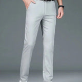 Bamboo Fiber Minimalist Straight Trousers - Cross & Crown
