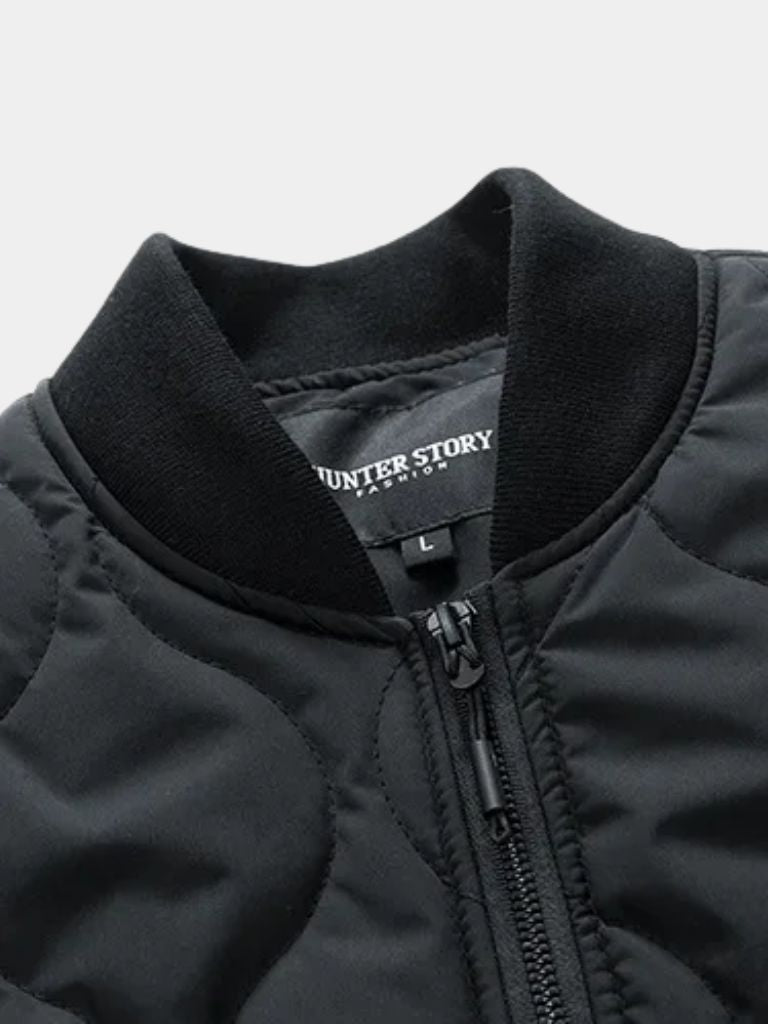 Sherpa Sleeves Padded Bomber Jacket - Cross & Crown