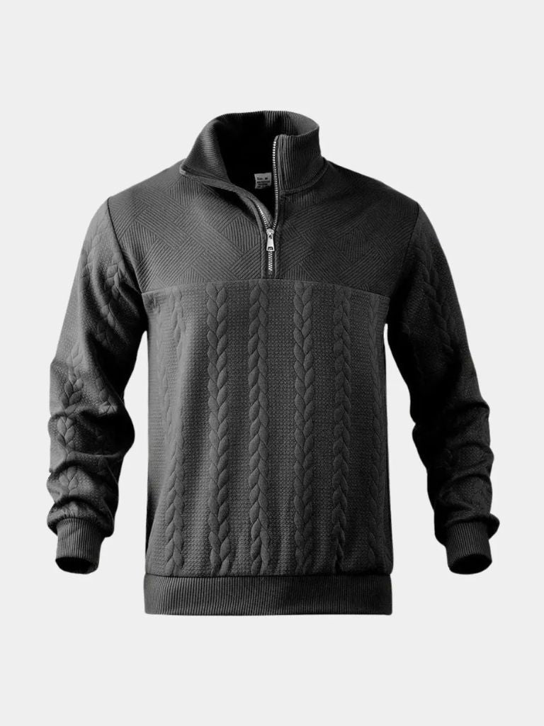 Essential Henley Quarter Zip Pullover - Cross & Crown
