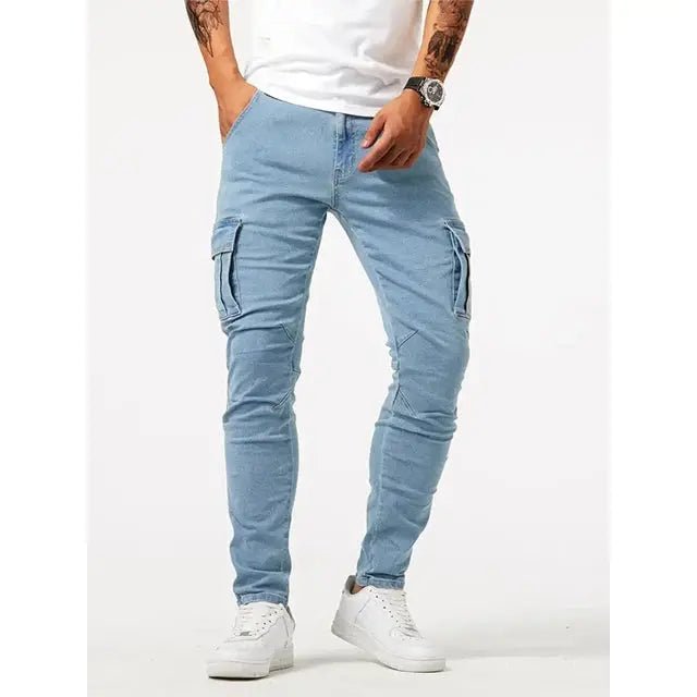 Denim Jeans Cargo Trousers - Cross & Crown