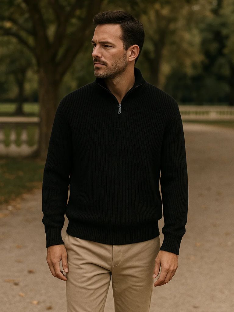 Classic Highland Quarter-Zip Sweater - Cross & Crown