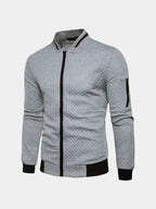 Textured Casual Bomber Jacket