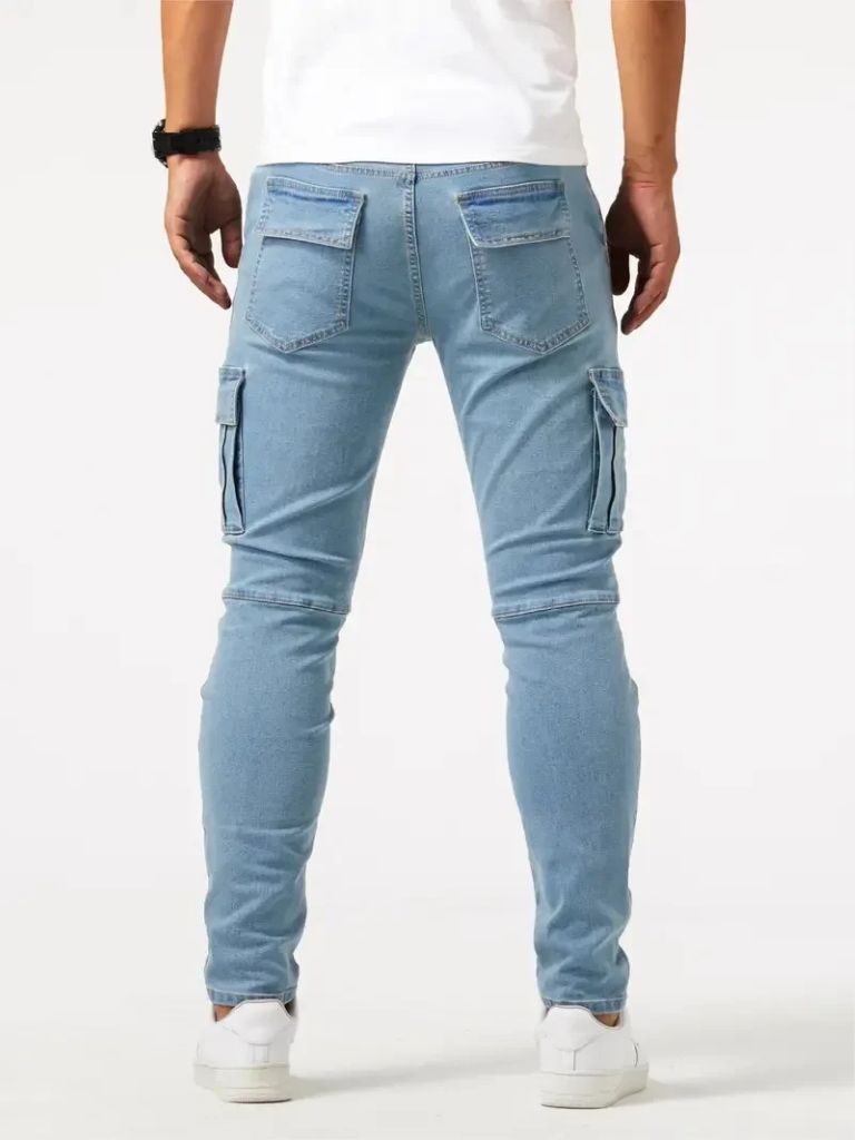 Denim Jeans Cargo Trousers - Cross & Crown
