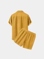 Minimalist Corduroy Set Shorts and Shirt