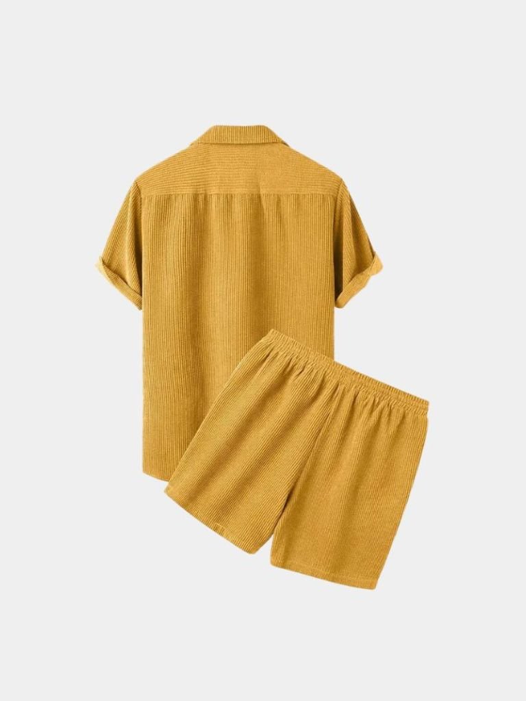 Minimalist Corduroy Set Shorts and Shirt