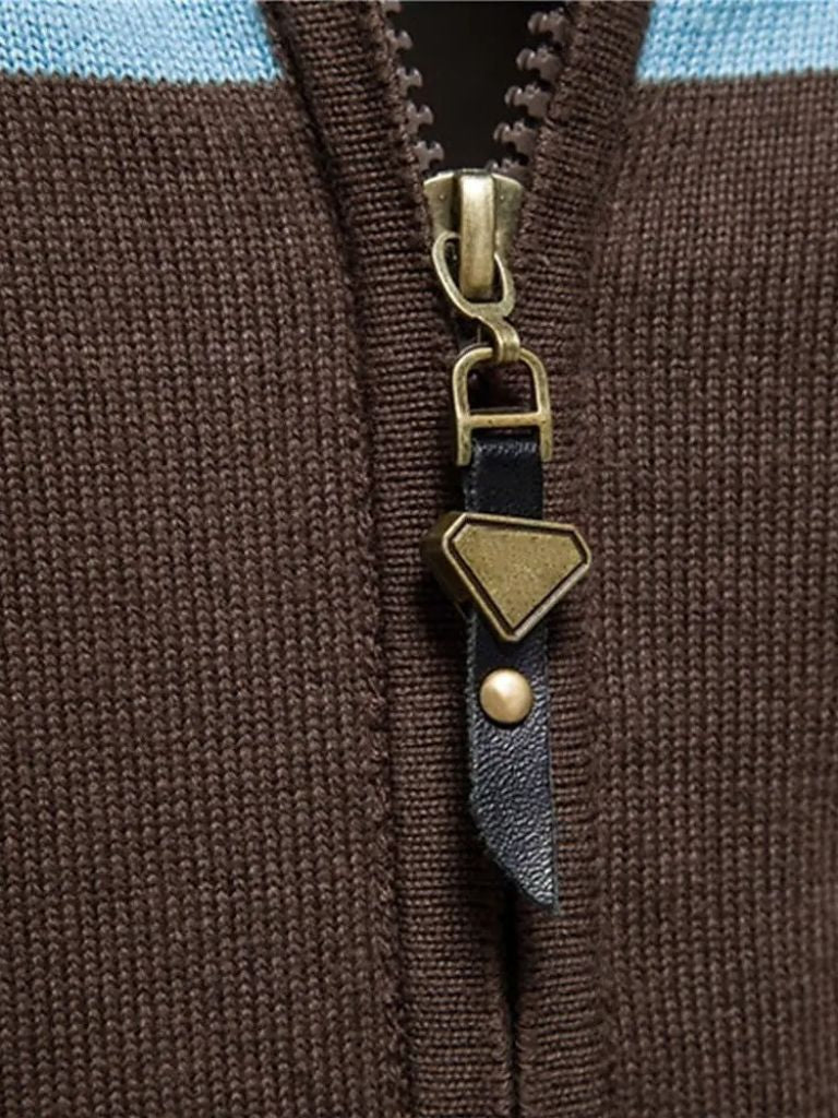 Cardigan Sweater Zipper Standing