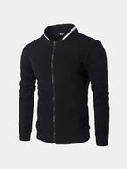 Textured Casual Bomber Jacket
