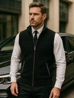Elegant Full-Zip Sweater Vest - Cross & Crown