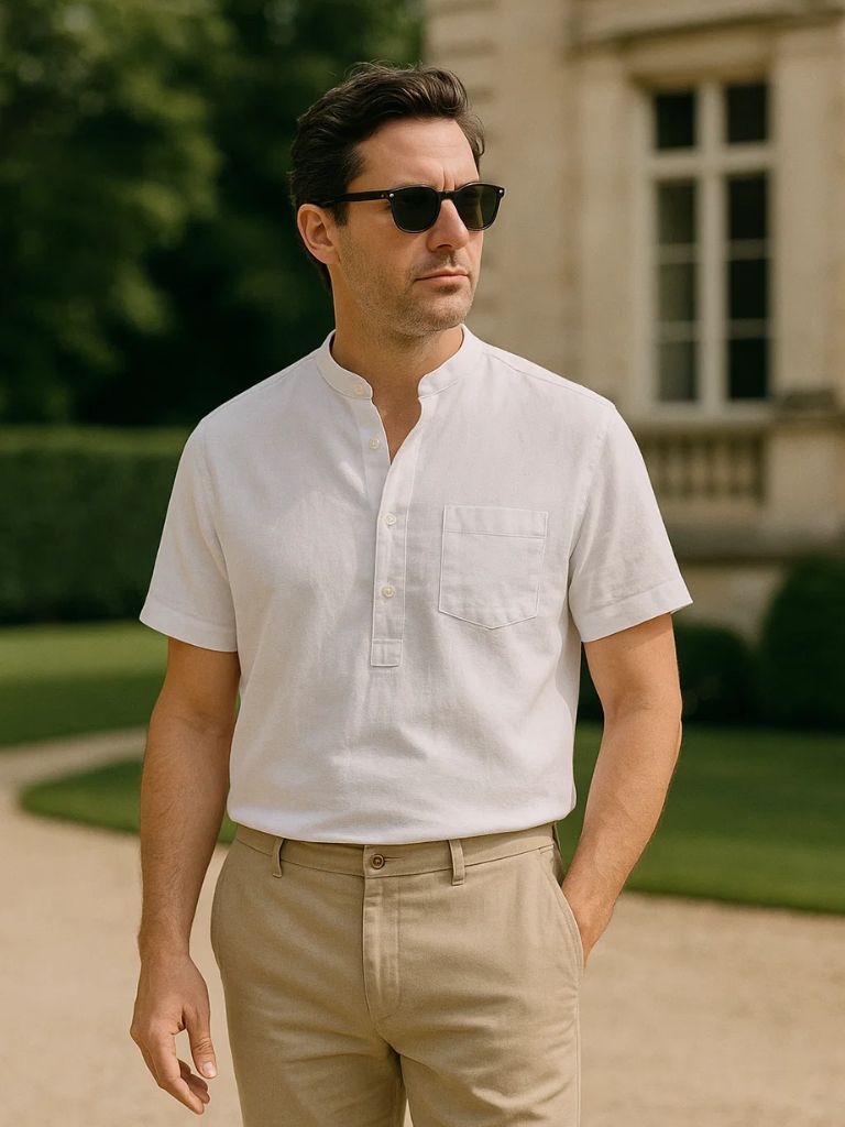 White Wellspring Linen T-Shirt