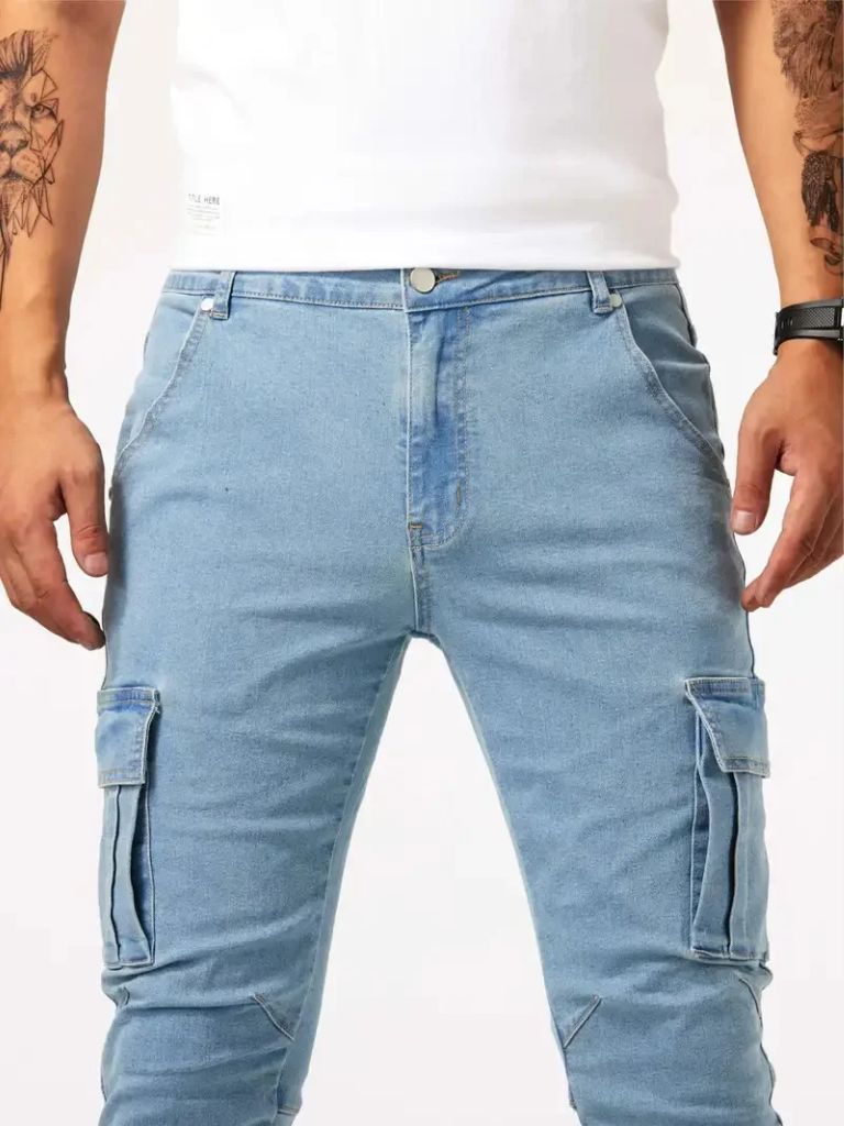 Denim Jeans Cargo Trousers - Cross & Crown