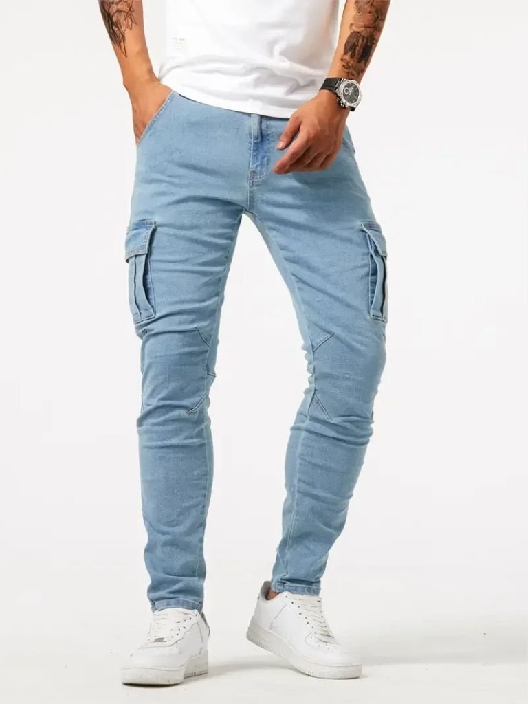 Denim Jeans Cargo Trousers - Cross & Crown