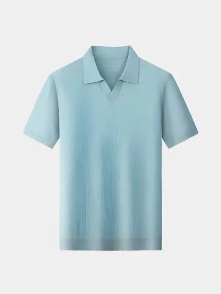 Casual Buttonless Knit Polo Shirt - Cross & Crown