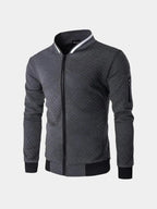 Textured Casual Bomber Jacket