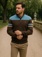 Cardigan Sweater Zipper Standing Collar Knitwear - Cross & Crown