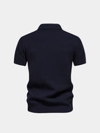Classic Fit Quarter Zip Business Casual Short Sleeves Polo - Cross & Crown