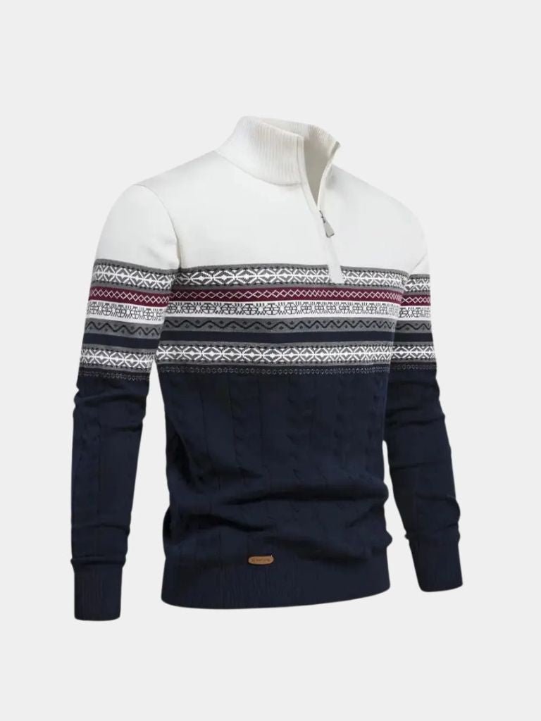 Half Zip Knit Pullover Sweater - Cross & Crown