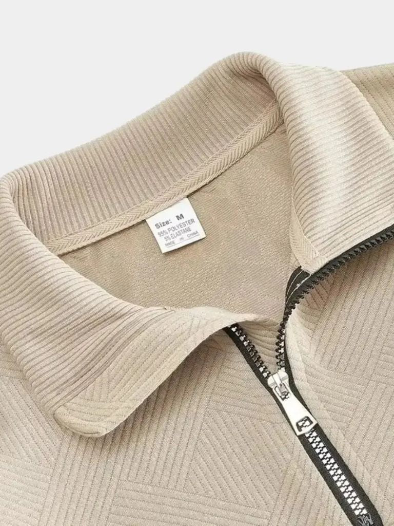 Essential Henley Quarter Zip Pullover - Cross & Crown
