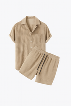 Minimalist Corduroy Set Shorts and Shirt