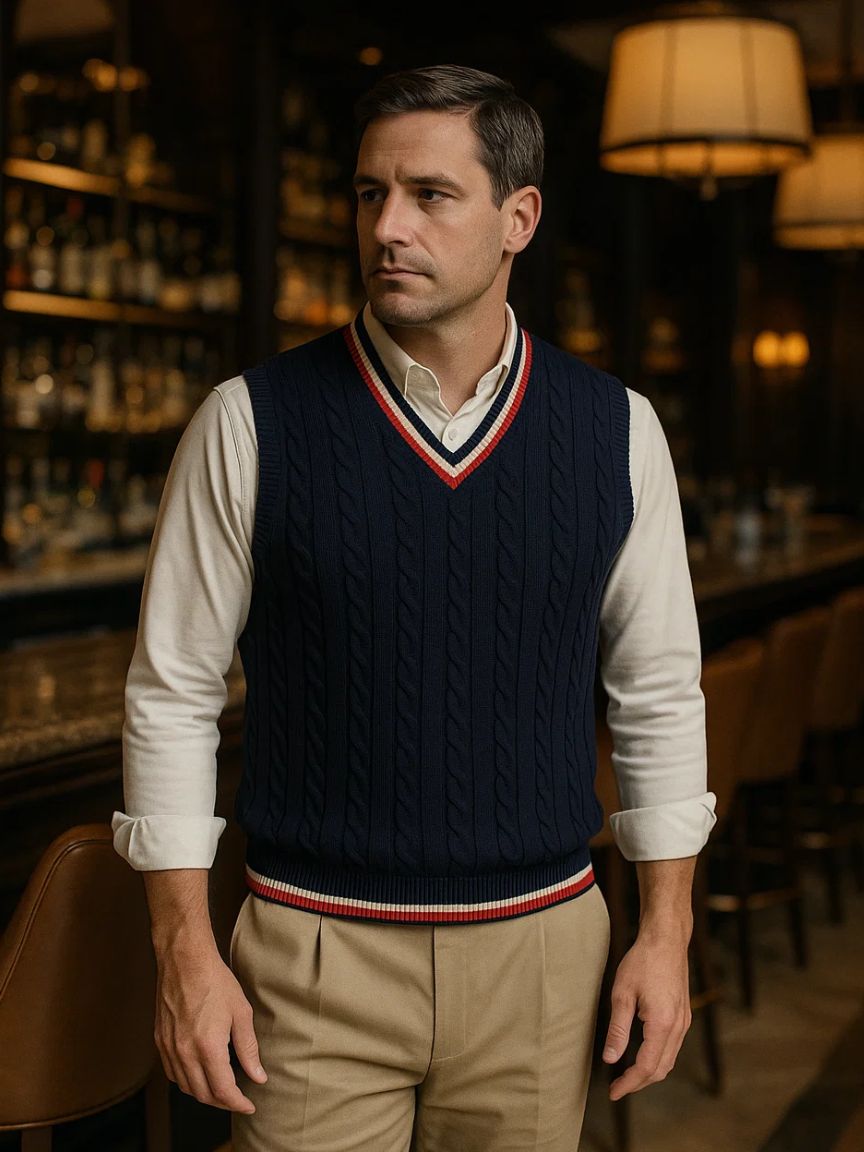Old Money Essential Knit Vest - Cross & Crown