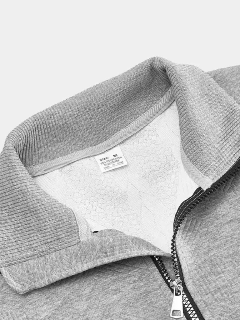 Essential Henley Quarter Zip Pullover - Cross & Crown