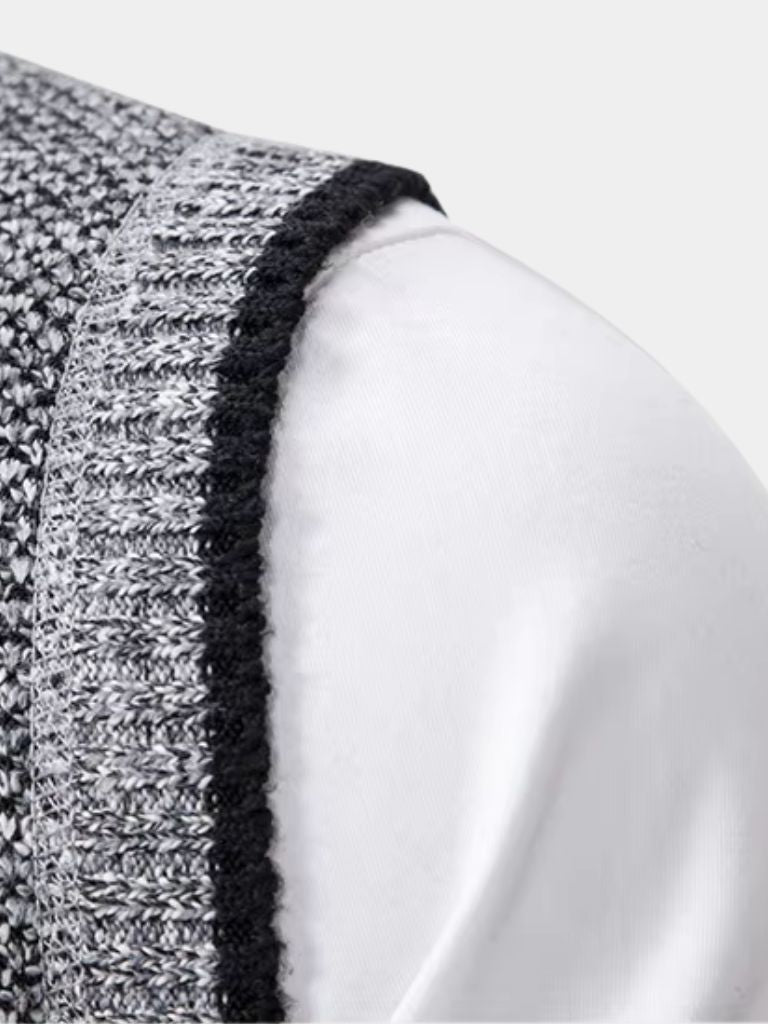 Elegant Full-Zip Sweater Vest - Cross & Crown