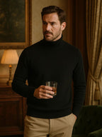 100% Merino Wool Turtleneck Sweater - Cross & Crown