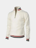 Essential Half Zip Turtleneck Sweater - Cross & Crown