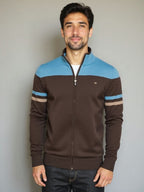 Cardigan Sweater Zipper Standing Collar Knitwear - Cross & Crown