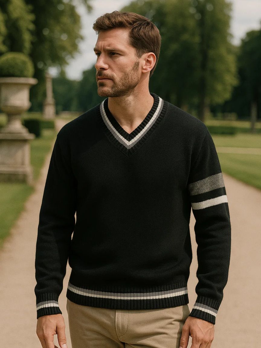 Classic V-Neck Sweater - Cross & Crown