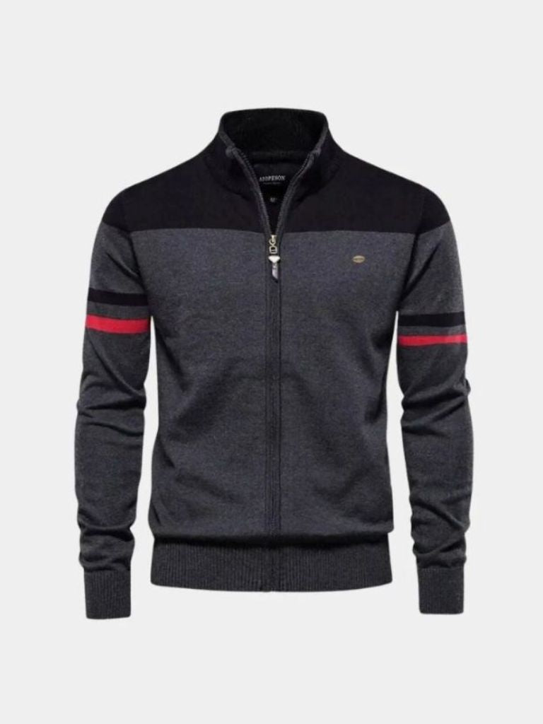 Cardigan Sweater Zipper Standing